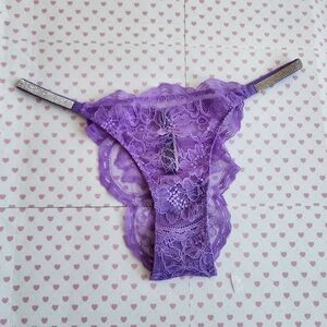 Victoria Secret VERY SEXY Bombshell Shine Strap Brazilian Panty Lilac